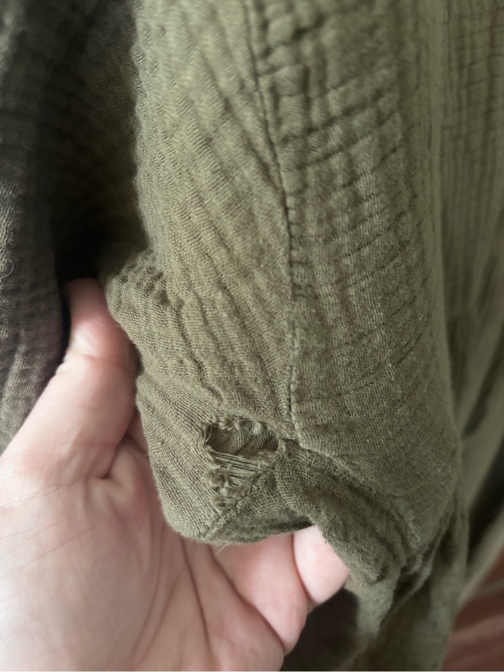V-Neck Olive Green Long Sleeve Maxi Dress - Picture 3 of 3